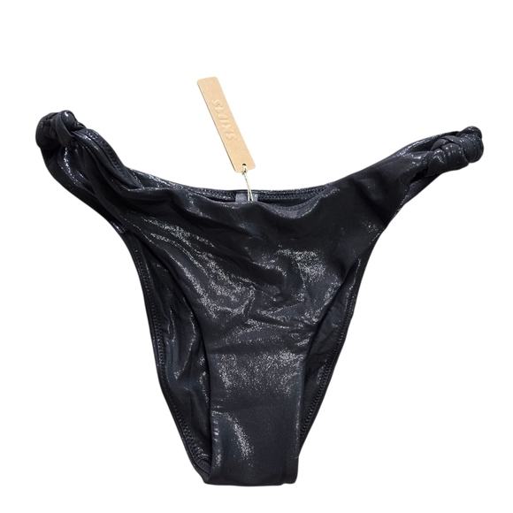 SKIMS Liquid Shine Swim Bikini Bottom Panty Onyx Black Medium NWT - Picture 3 of 7